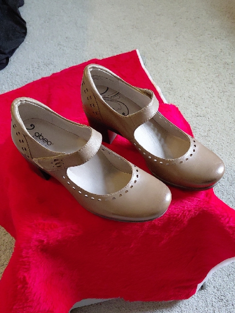 Abeo Metallic Bronze Mary Jane Flat with Hook-and-Loop Strap